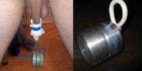 Stretching with a penis load