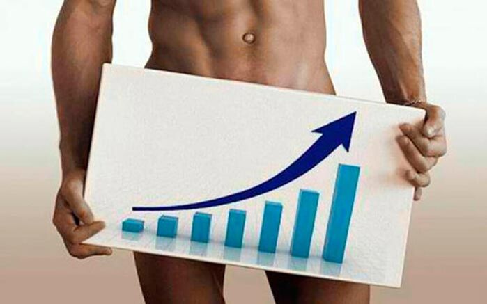 increase in thickness of the penis